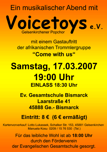 Plakat Konzert März 2007